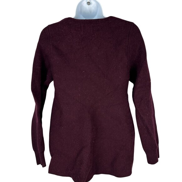 Atelier Camille Plum V-Neck Sweater Womens Size Medium Long Sleeve - Picture 3 of 10